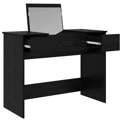 Kaptafel met lade Zwart Eiken 100 x 45 x 76 cm 6