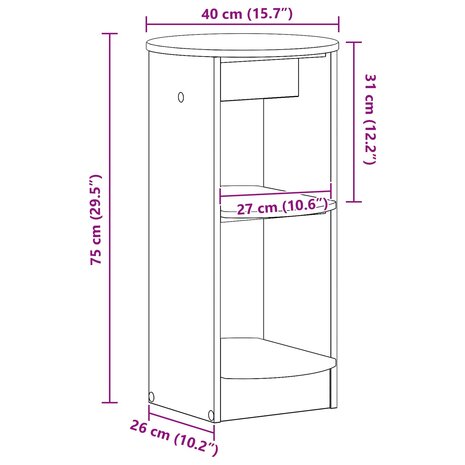 Bijzetkast Oudhout 40 x 40 x 75 cm Geconstrueerd hout 8