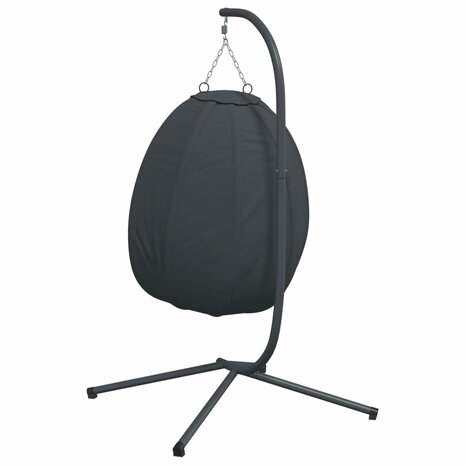Egg hangstoel met standaard antraciet stof en staal 6