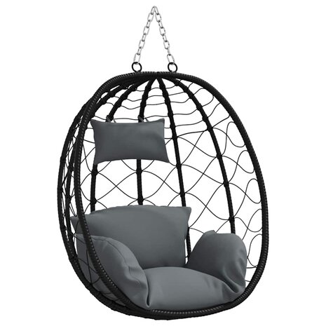 Egg hangstoel Antraciet 91,5 x 54,5 x 107 cm poly rattan 2