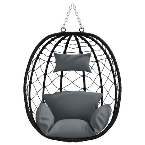 Egg hangstoel Antraciet 91,5 x 54,5 x 107 cm poly rattan 5
