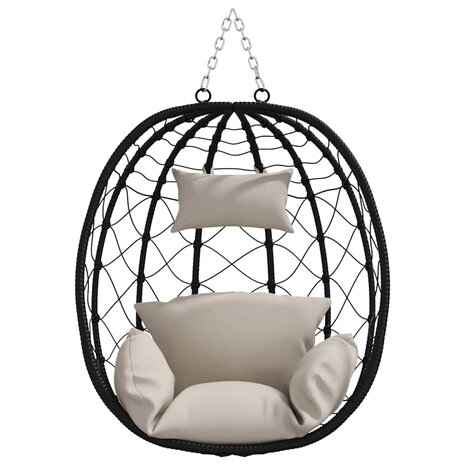 Egg hangstoel Taupe 91,5 x 54,5 x 107 cm poly rattan 5