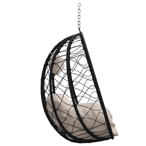 Egg hangstoel Taupe 91,5 x 54,5 x 107 cm poly rattan 6