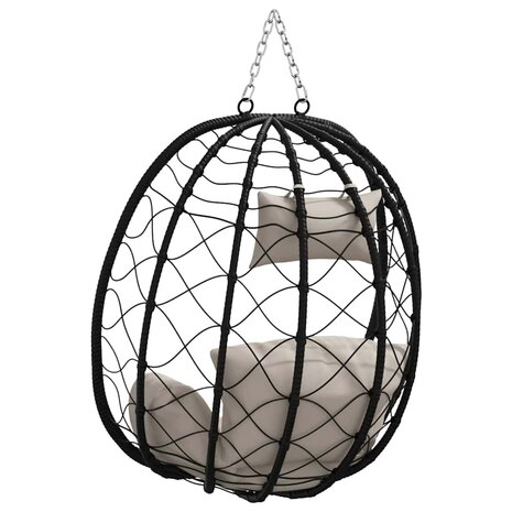 Egg hangstoel Taupe 91,5 x 54,5 x 107 cm poly rattan 7