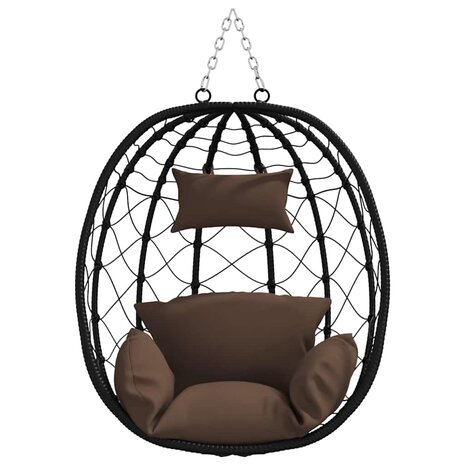 Egg hangstoel Koffiebruin 91,5 x 54,5 x 107 cm poly rattan 4
