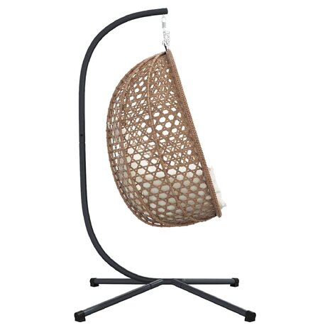 Egg hangstoel Licht cr&egrave;me 104 x 100 x 191 cm poly rattan 6