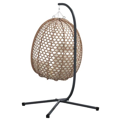Egg hangstoel Licht cr&egrave;me 104 x 100 x 191 cm poly rattan 7