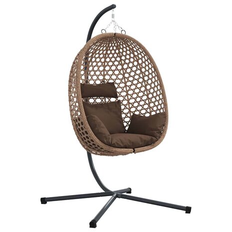 Egg hangstoel Koffiebruin 104 x 100 x 191 cm poly rattan 2