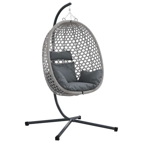 Egg hangstoel Antraciet en grijs 104 x 100 x 191 cm 1