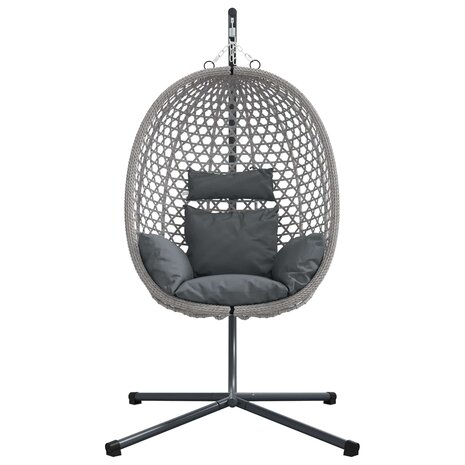 Egg hangstoel Antraciet en grijs 104 x 100 x 191 cm 3