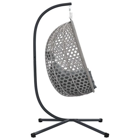 Egg hangstoel Antraciet en grijs 104 x 100 x 191 cm 5