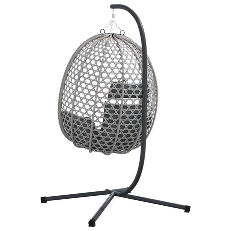 Egg hangstoel Antraciet en grijs 104 x 100 x 191 cm 6