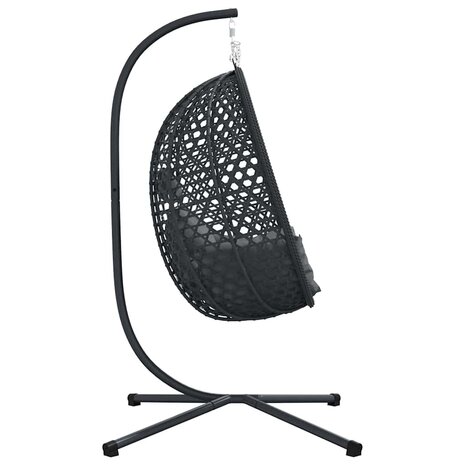 Egg hangstoel Antraciet en zwart 104 x 100 x 191 cm 6