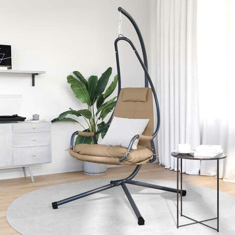 Egg hangstoel Taupe 94 x 107 x 196,5 cm Staal 3