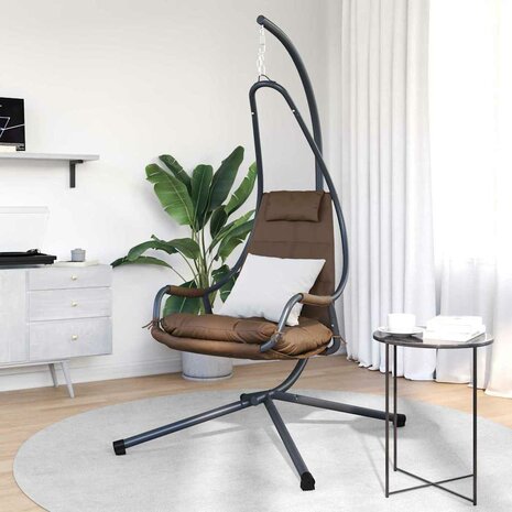 Egg hangstoel Koffiebruin 94 x 107 x 196,5 cm Staal 3