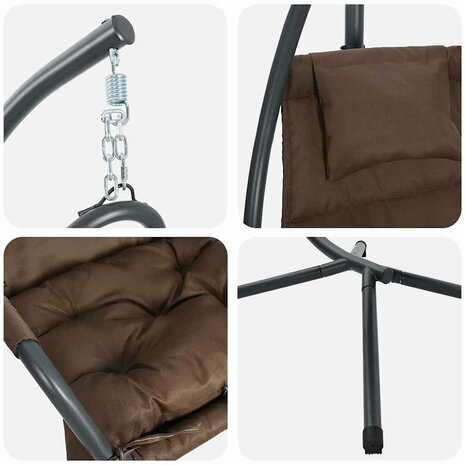 Egg hangstoel Koffiebruin 94 x 107 x 196,5 cm Staal 8
