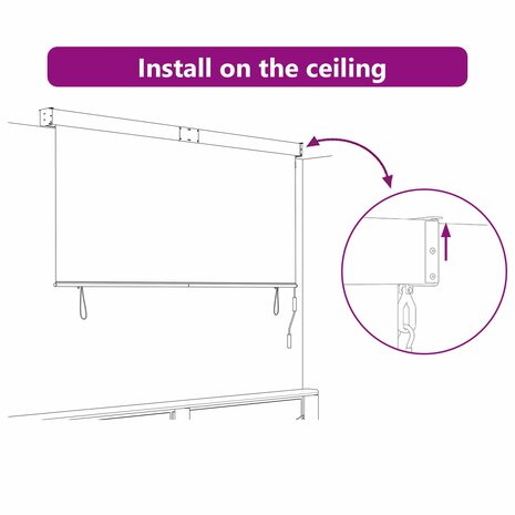 Rolgordijn Gestreept Antraciet 200x250 cm Stof en Aluminium 6