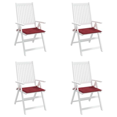 Tuinstoelkussens 4 st 40x40x4 cm oxford stof wijnrood 7