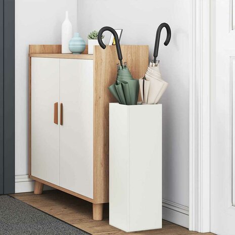Paraplustandaard met opslag Wit 15,5 x 15,5 x 49 cm Metaal 3