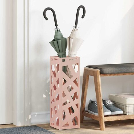 Paraplustandaard met opslag Roze 15,5 x 15,5 x 49 cm Metaal 1