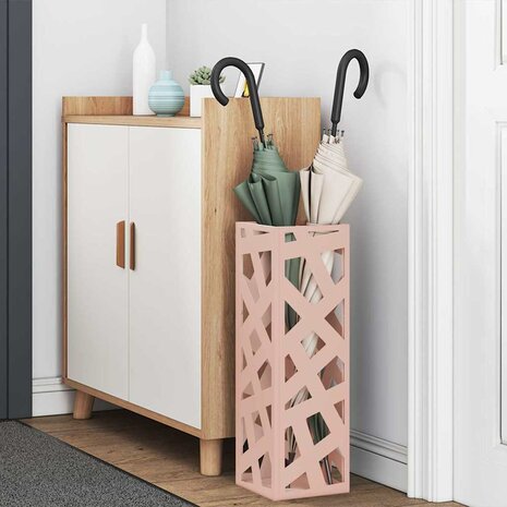 Paraplustandaard met opslag Roze 15,5 x 15,5 x 49 cm Metaal 3