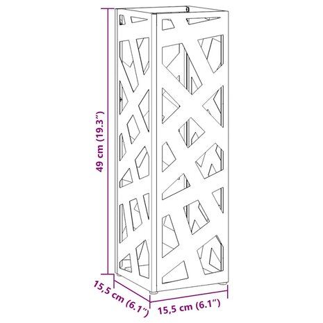 Paraplustandaard Antraciet 15,5 x 15,5 x 49 cm Metaal 9