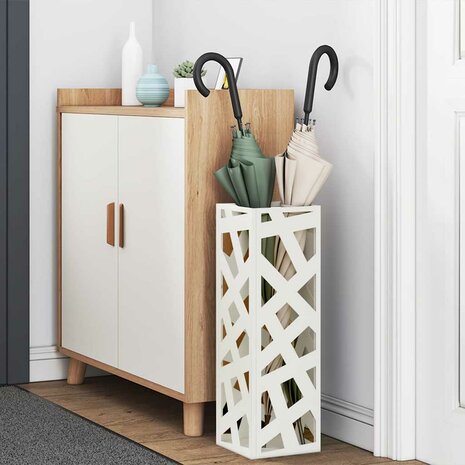 Paraplustandaard met opslag Wit 15,5 x 15,5 x 49 cm Metaal 3