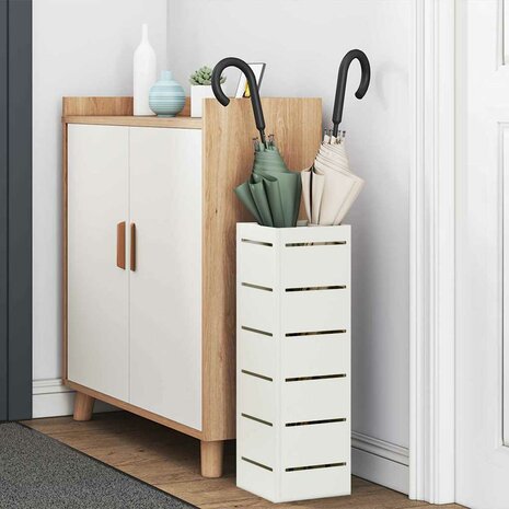 Paraplustandaard met opslag Wit 15,5 x 15,5 x 49 cm Staal 3