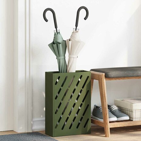 Paraplustandaard Olijfgroen 28 x 12 x 41 cm Staal 1