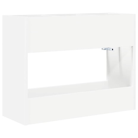 Paraplustandaard met opslag Wit 65 x 24 x 50 cm Bewerkt hout 2