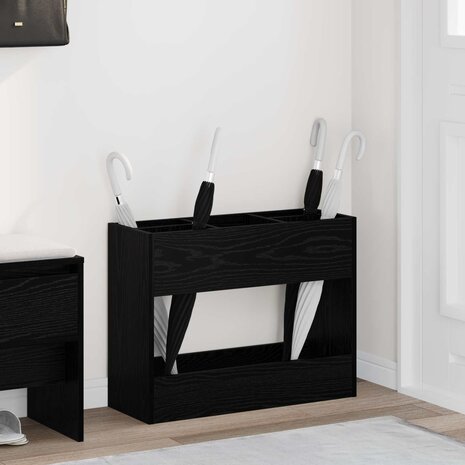Paraplustandaard Zwart Eiken 65 x 24 x 50 cm Bewerkt hout 1