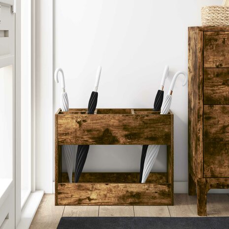 Paraplustandaard Gerookt eiken 65 x 24 x 50 cm Bewerkt hout 4