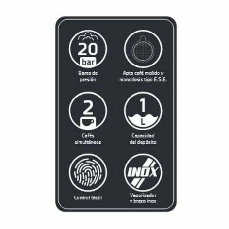 Espresso Koffiemachine Orbegozo 18309 Zwart 950 W 20 bar 1 L 2