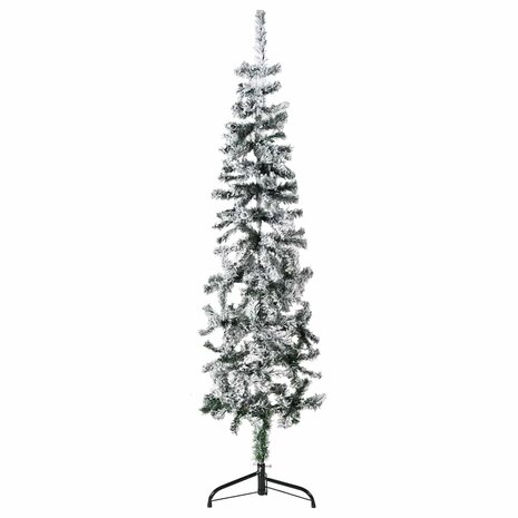 Kunstkerstboom half met sneeuw smal 150 cm 1