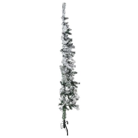 Kunstkerstboom half met sneeuw smal 150 cm 3