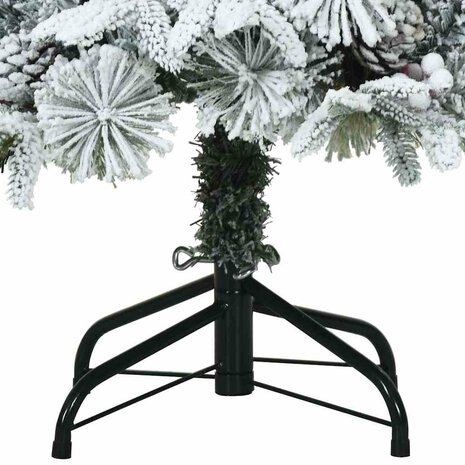 Kunstkerstboom met Geveerde Takken, Sneeuw Bedekt Wit 120 cm 6