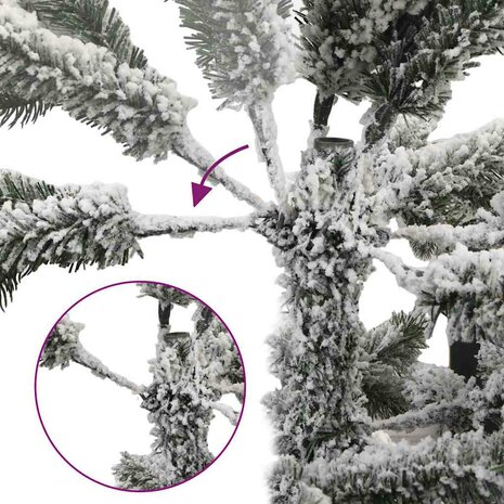 Kunstkerstboom met Geveerde Takken, Sneeuw Bedekt Wit 120 cm 8