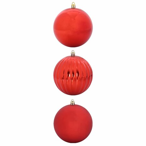 Kerstbal Set XXL 3 pcs Rood Kunststof 2