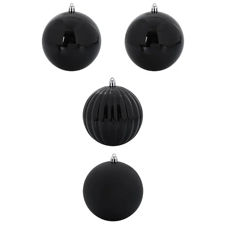 Kerstbalset XXL 4 pcs Zwart Kunststof 2