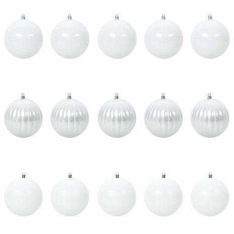 Kerstbalset XL 15 pcs Wit Kunststof 2