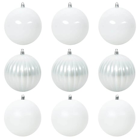 Kerstbal Set XL 9 pcs Wit Kunststof 2