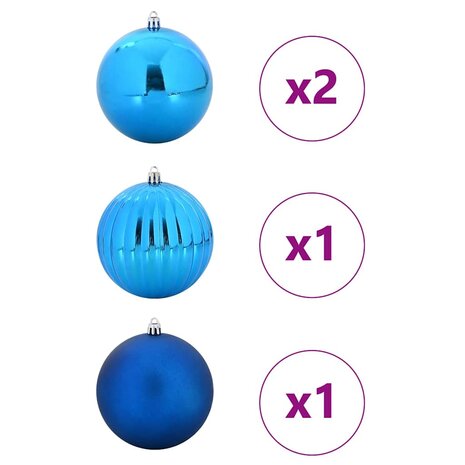 Kerstbal Set XXL 4 pcs Blauw Kunststof 3
