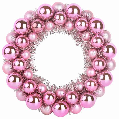 Kerstbal Kransen 2 pcs Roze 33 x 33 x 7 cm Polystyreen 4
