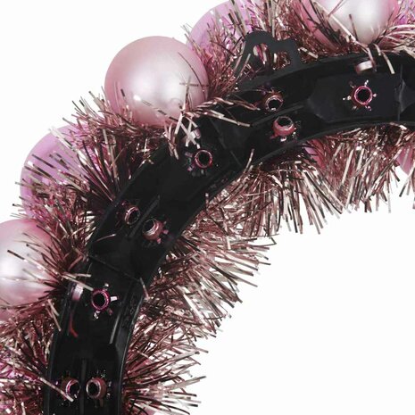 Kerstbal Kransen 2 pcs Roze 33 x 33 x 7 cm Polystyreen 7