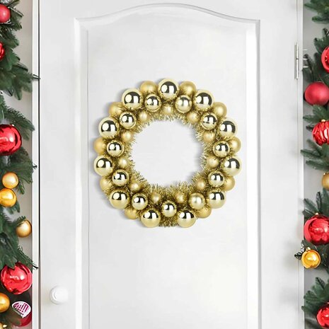 Kerstbal Kransen 2 pcs Goud 33 x 33 x 7 cm Polystyreen 3
