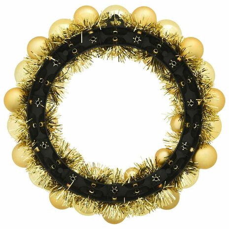 Kerstbal Kransen 2 pcs Goud 33 x 33 x 7 cm Polystyreen 5