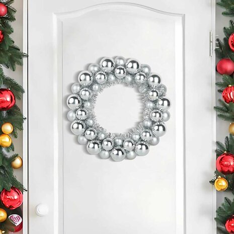 Kerstbal Kransen 2 pcs Zilver 33 x 33 x 7 cm Polystyreen 3
