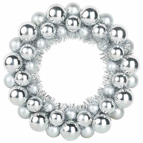 Kerstbal Kransen 2 pcs Zilver 33 x 33 x 7 cm Polystyreen 4