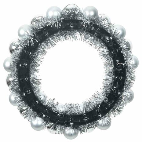 Kerstbal Kransen 2 pcs Zilver 33 x 33 x 7 cm Polystyreen 5
