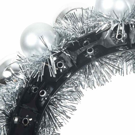 Kerstbal Kransen 2 pcs Zilver 33 x 33 x 7 cm Polystyreen 7